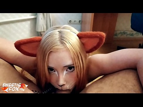 ❤️ Kitsune inomedza mboro uye nekukandira mumuromo make ❤  ❌️
